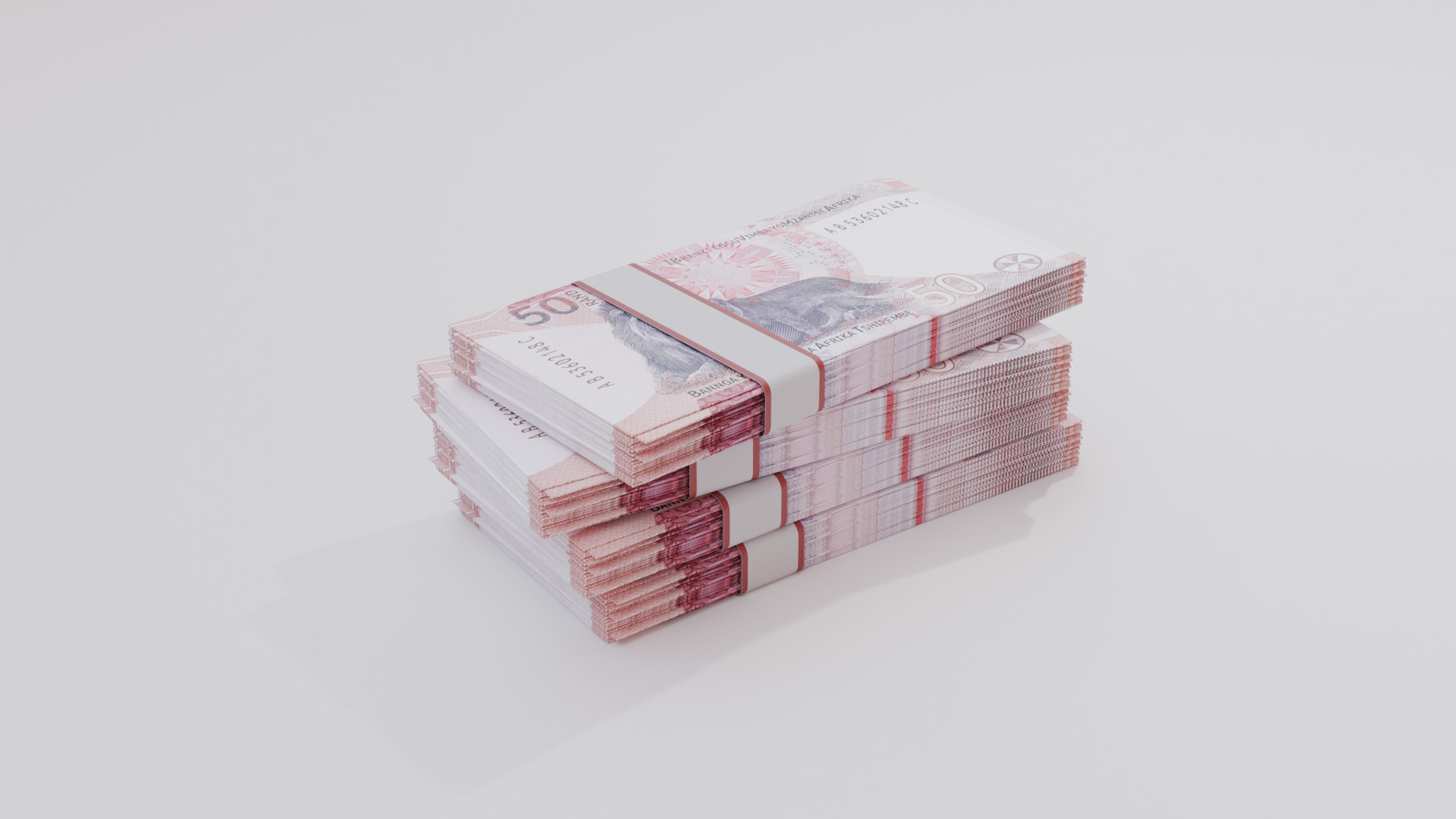50 South African Rand Currency Low-poly 3D model_2