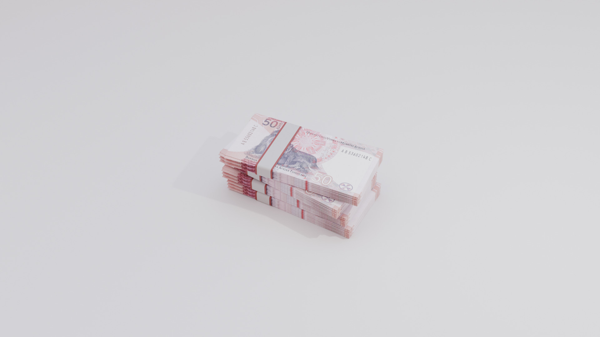 50 South African Rand Currency Low-poly 3D model_4