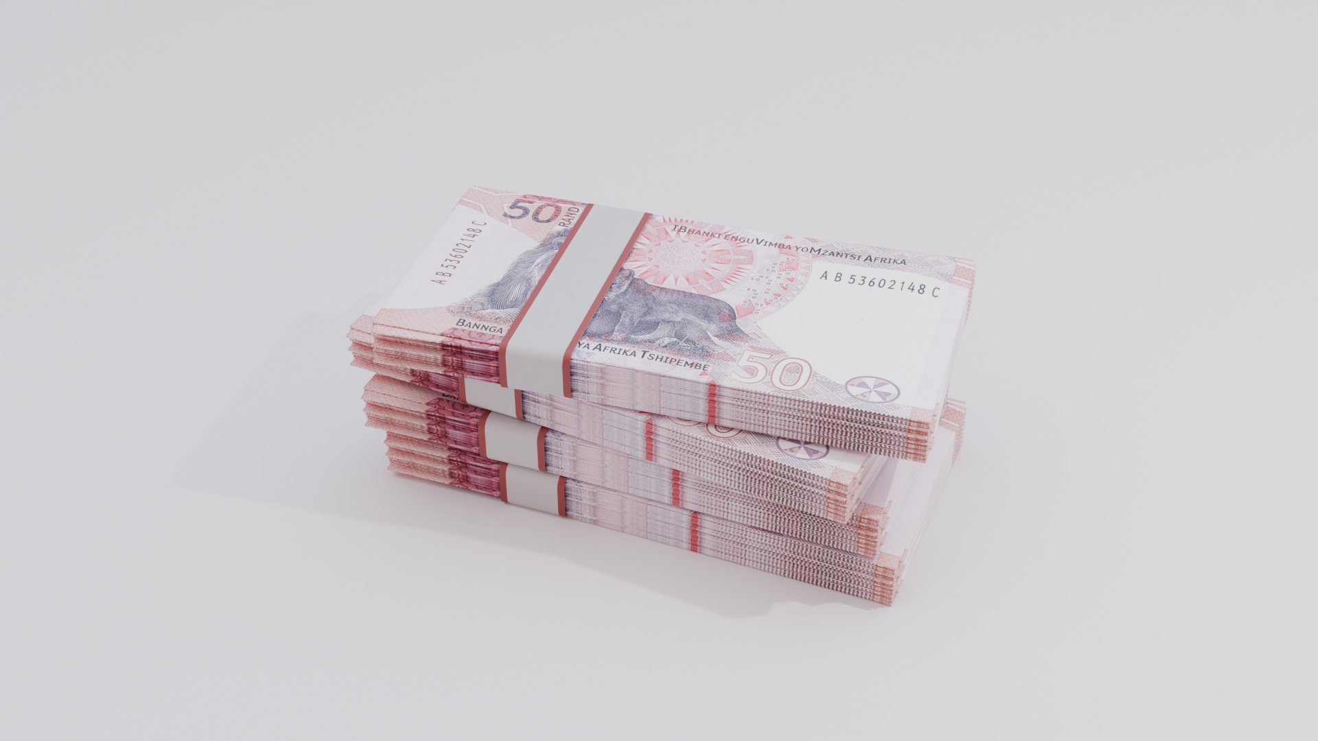 50 South African Rand Currency Low-poly 3D model_1