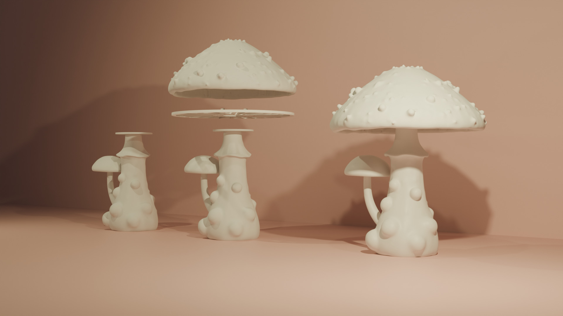 Mushroom decorative lamp 3D print model_2
