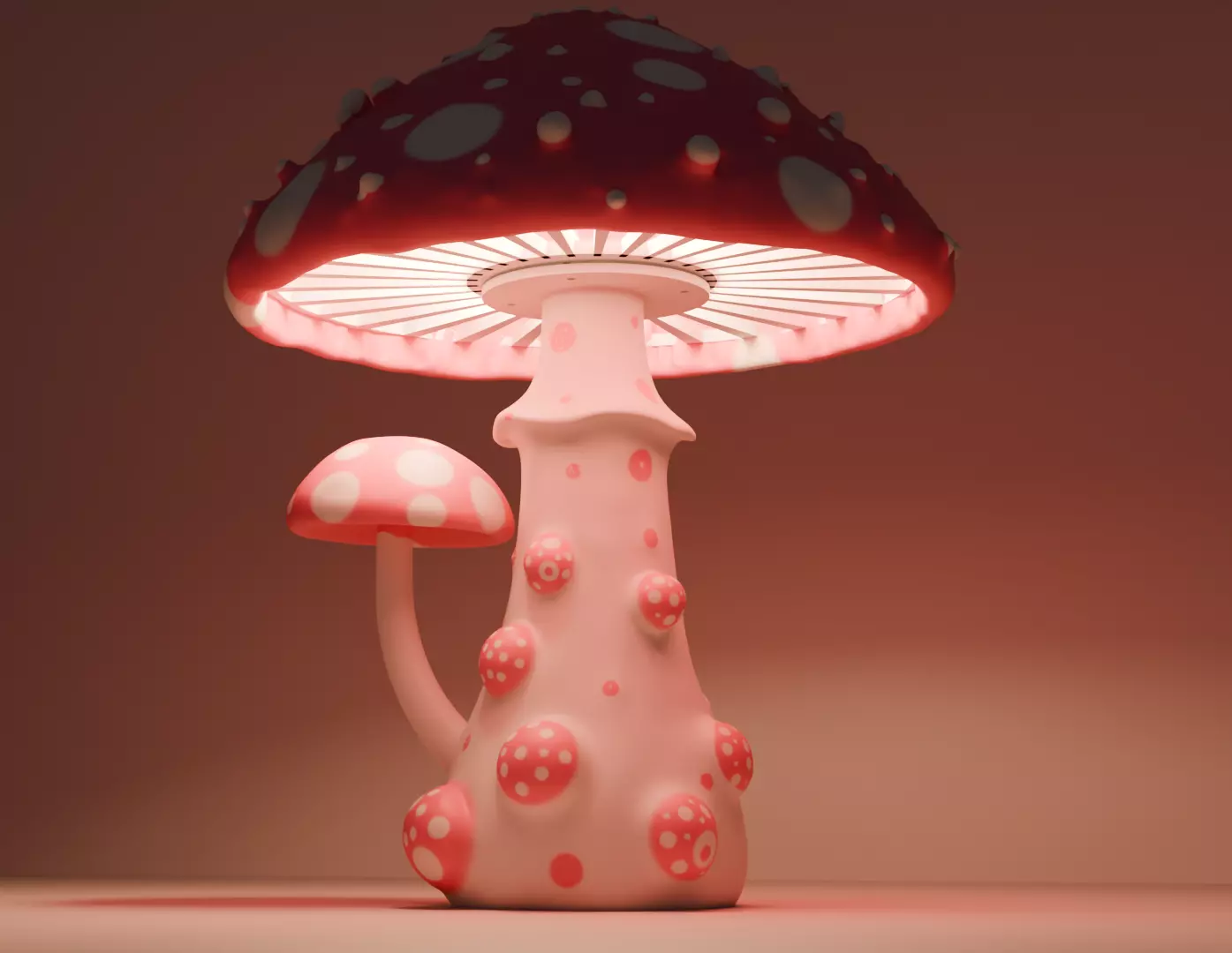 Mushroom decorative lamp 3D print model_0
