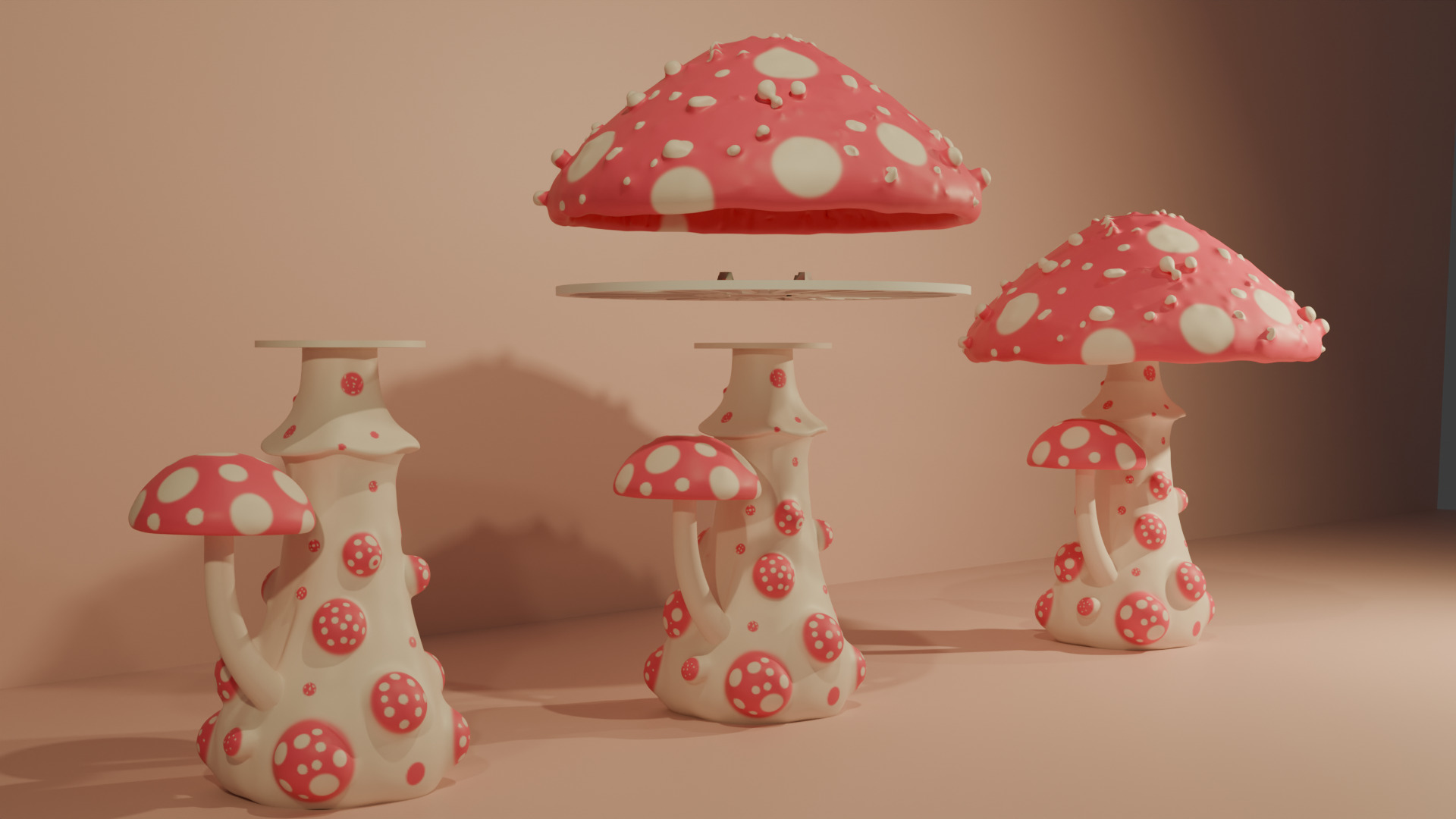 Mushroom decorative lamp 3D print model_1