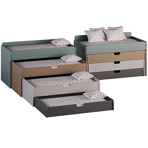 Multifunctional Pull-Out Kids Bed 3D model