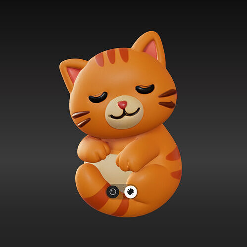 Funny Cat Keychain 3D model