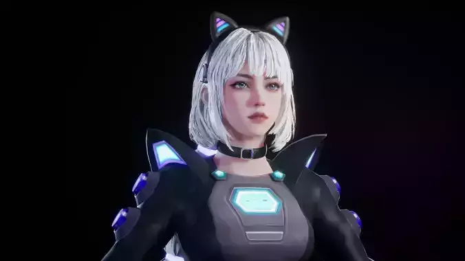CYBERCAT 3D MODEL Low-poly 3D model