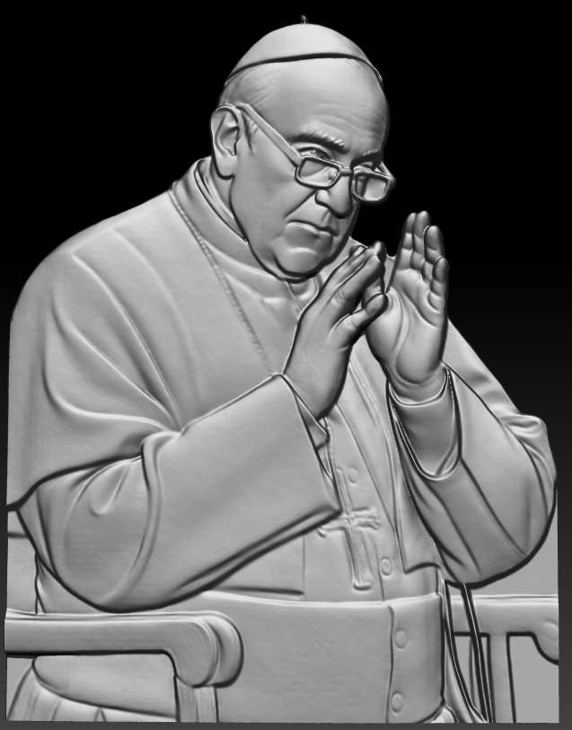 Pope Francis bust 3D print model_5