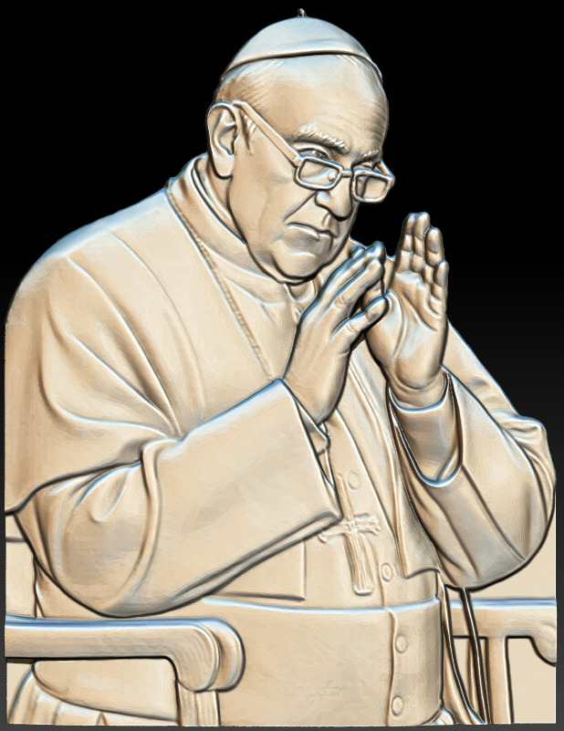 Pope Francis bust 3D print model_2