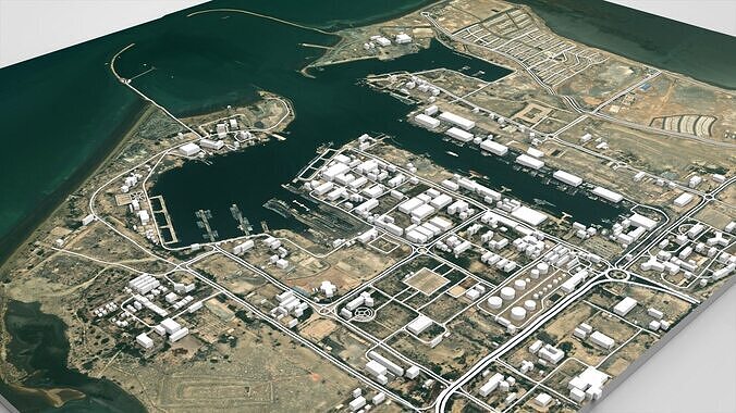 Shahid Bahonar Port Iran 3D model 3