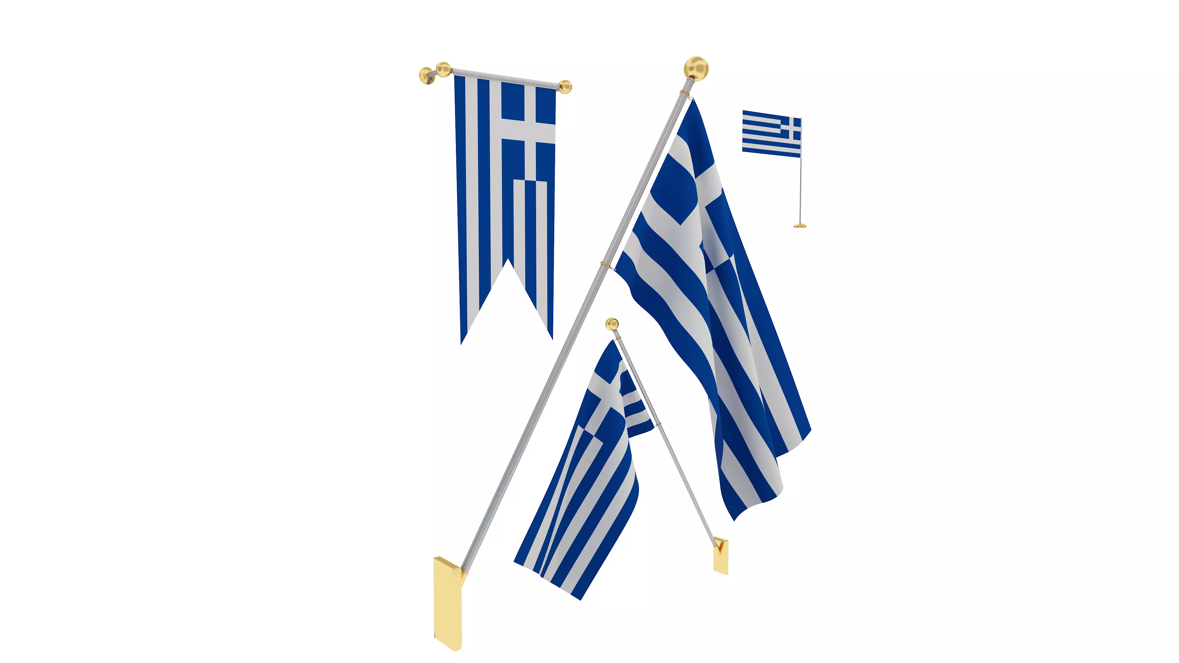Flags of Greece 3D model