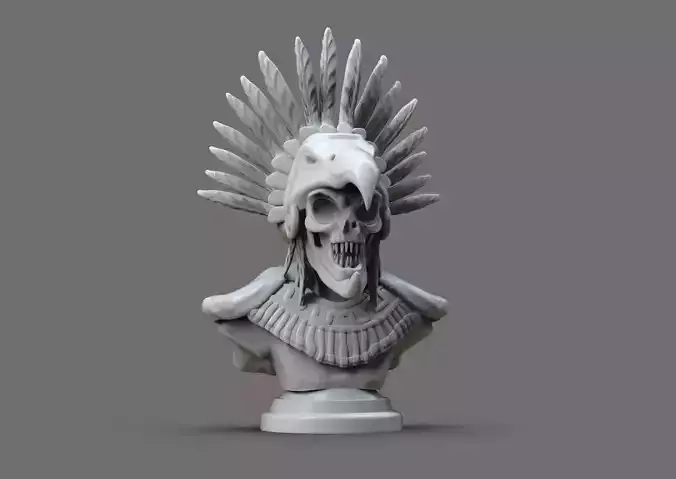 Evil Aztec Skull Bust