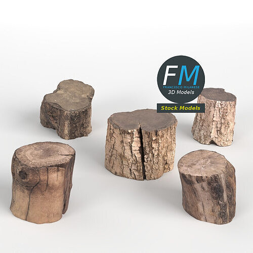 Wood logs 3D model