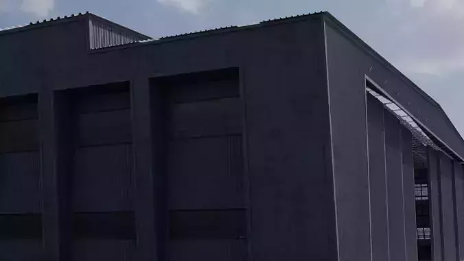 Large Aircraft Hangar 3D Model 3D model