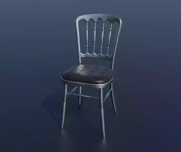 Silver Opera Chair With Leather Seat