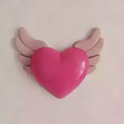 Flying Heart Wall Decor STL 3D Model for Cute Gift