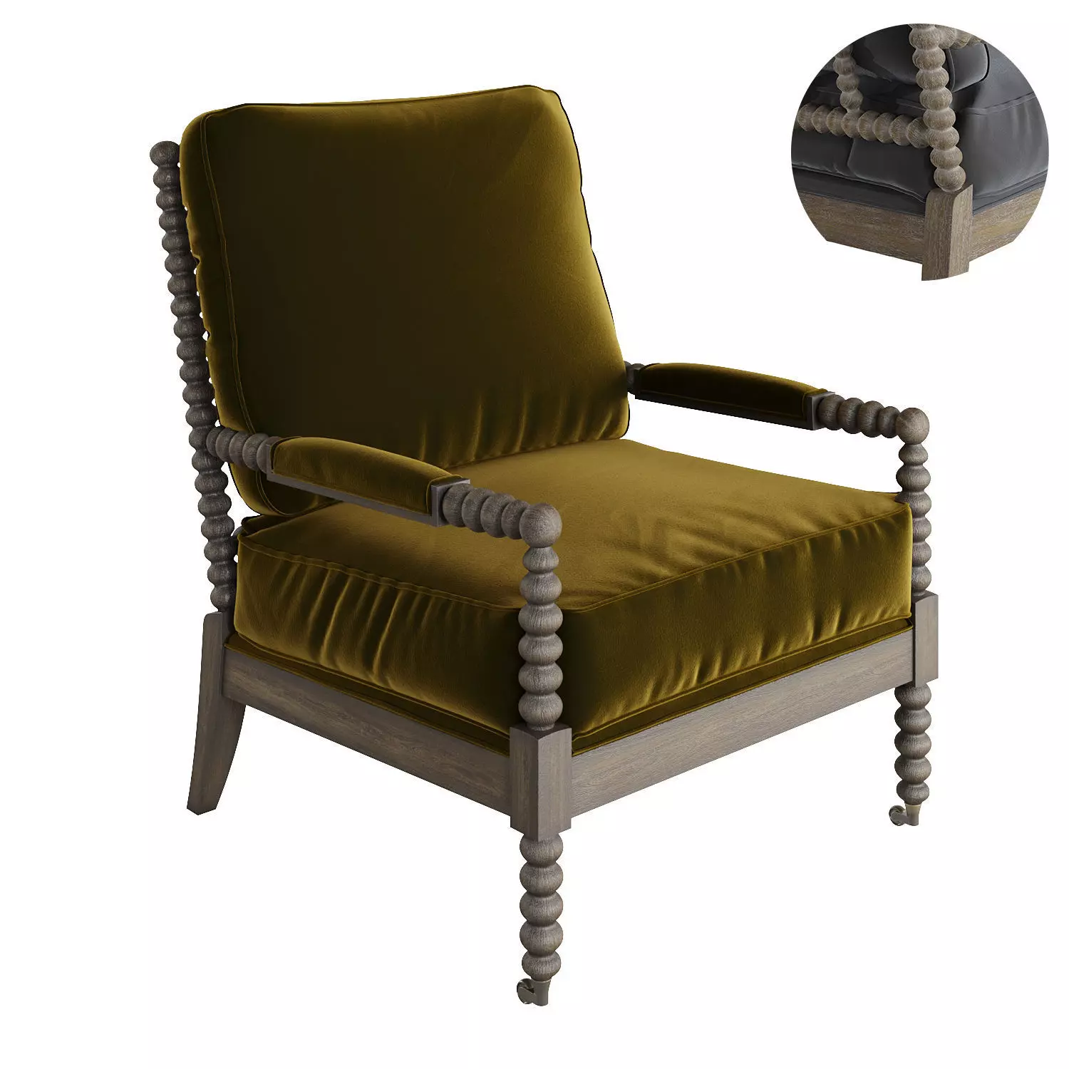 Spindle chair 3D model_0