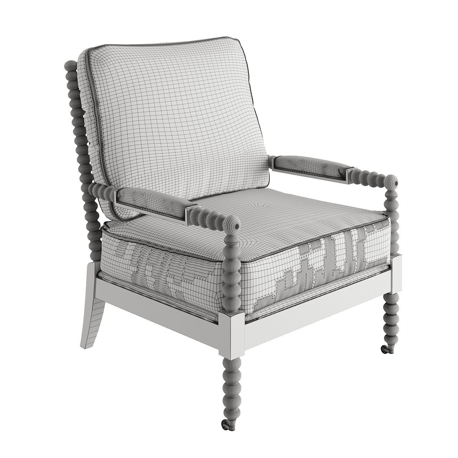 Spindle chair 3D model_2