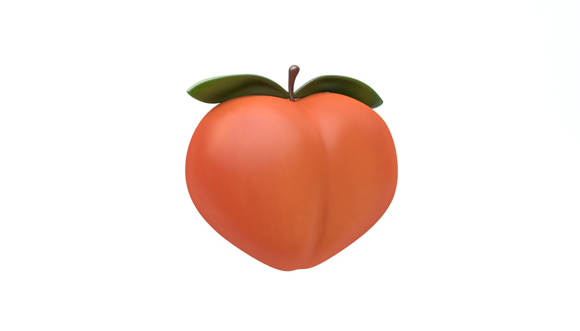 Peach icon Low-poly 3D model_1