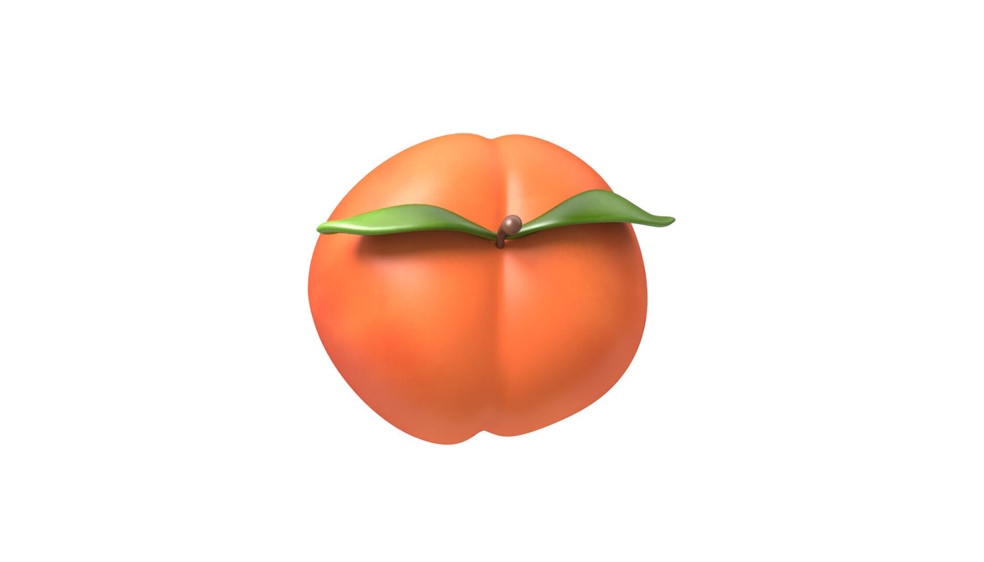 Peach icon Low-poly 3D model_3