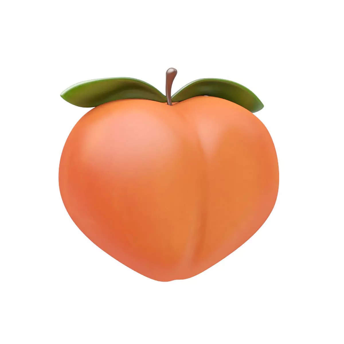 Peach icon Low-poly 3D model_0
