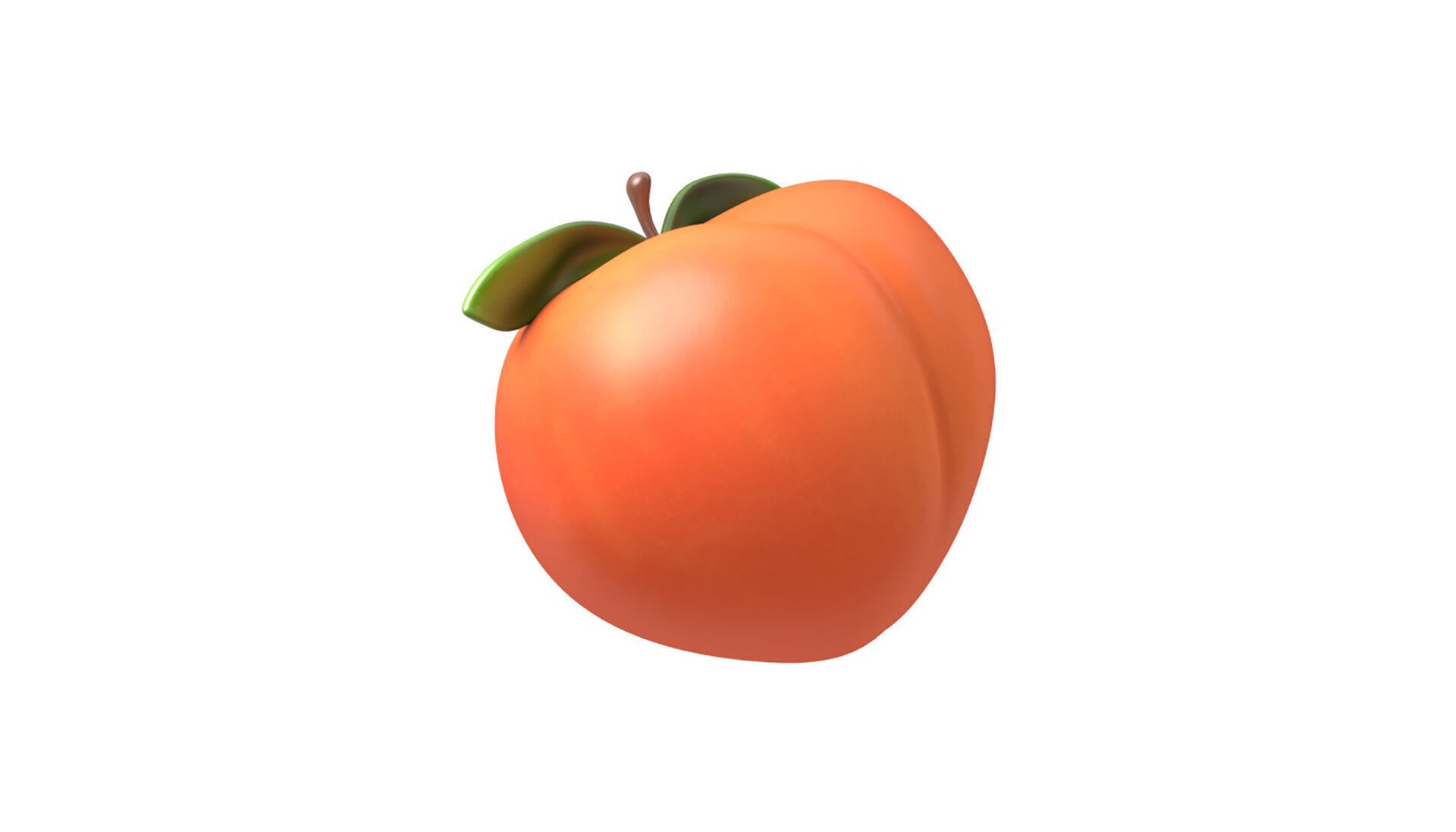 Peach icon Low-poly 3D model_4