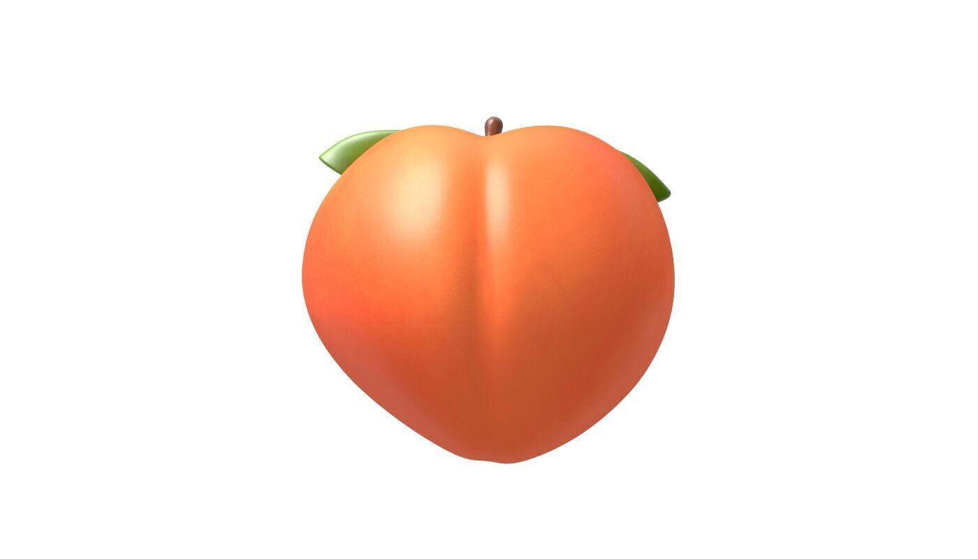Peach icon Low-poly 3D model_5