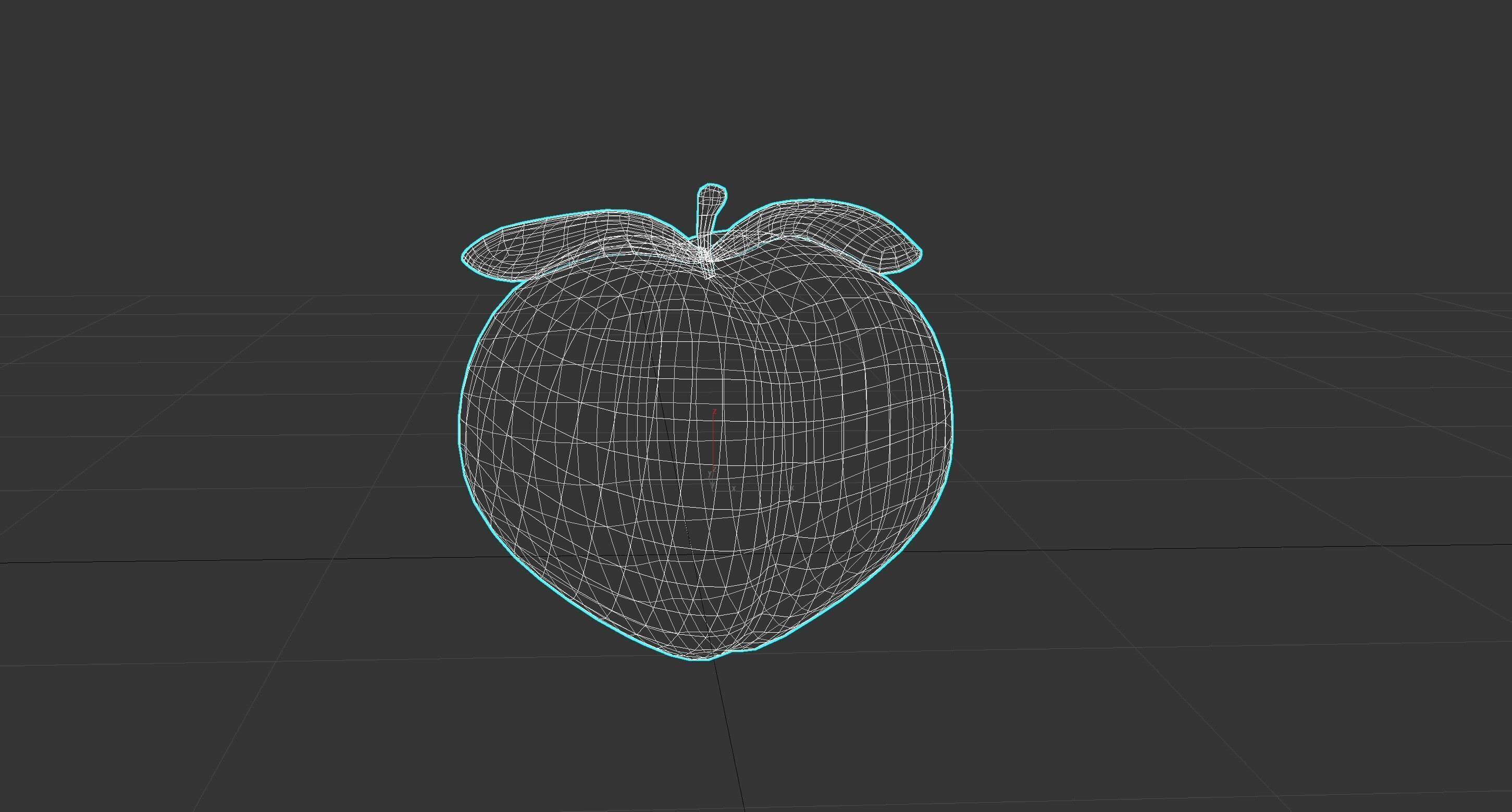 Peach icon Low-poly 3D model_6