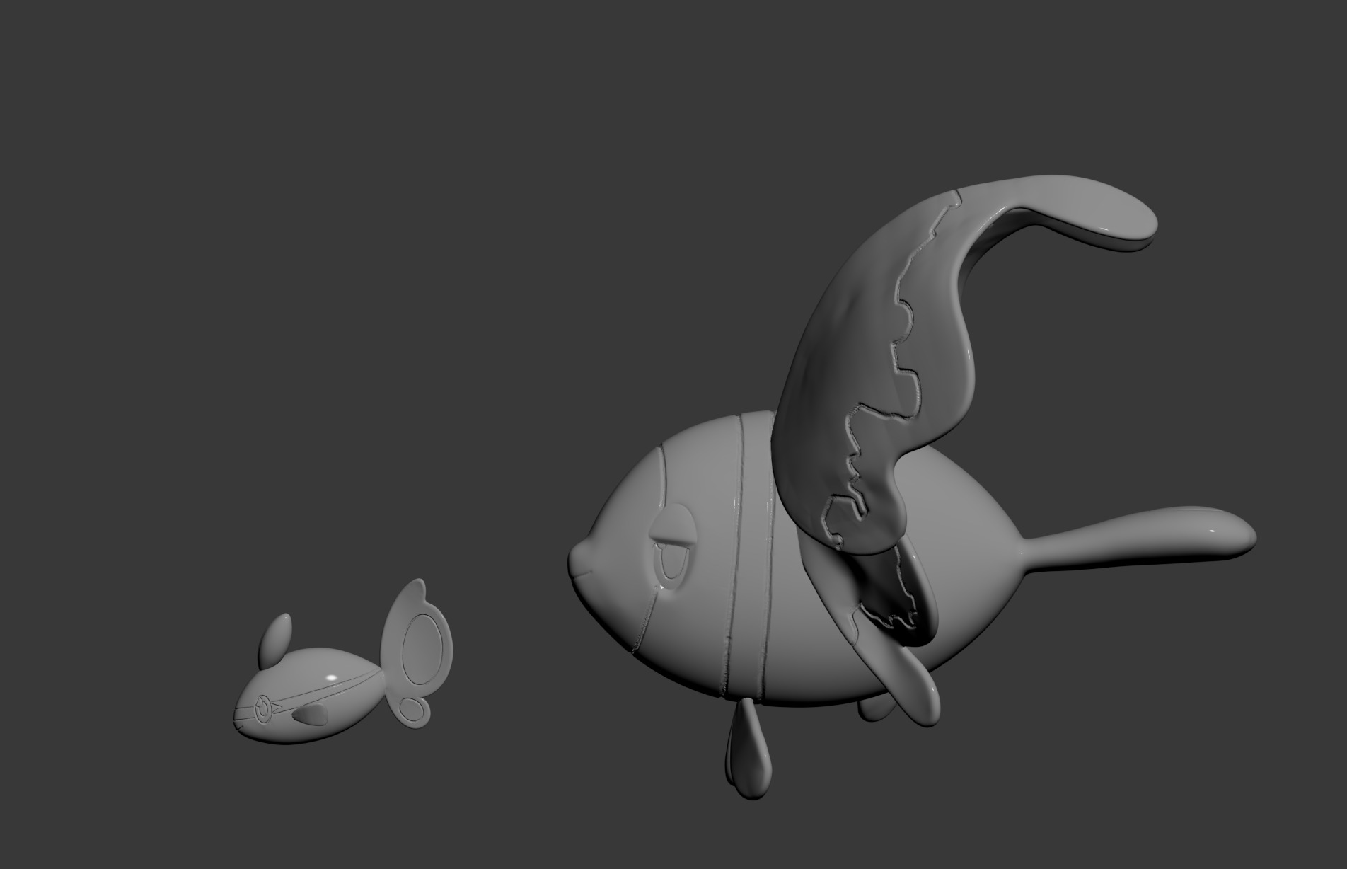 Pokemon 456-457-Finneon Lumineon 3D print model_3