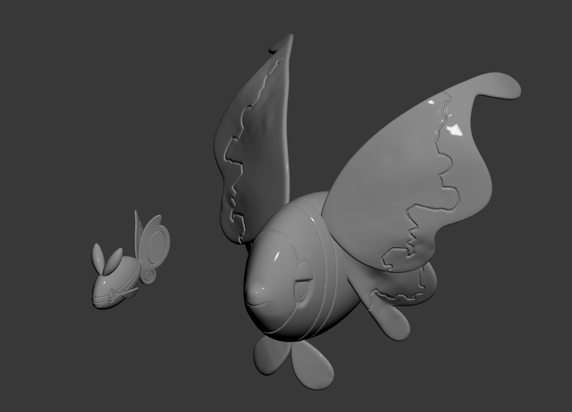 Pokemon 456-457-Finneon Lumineon 3D print model_1