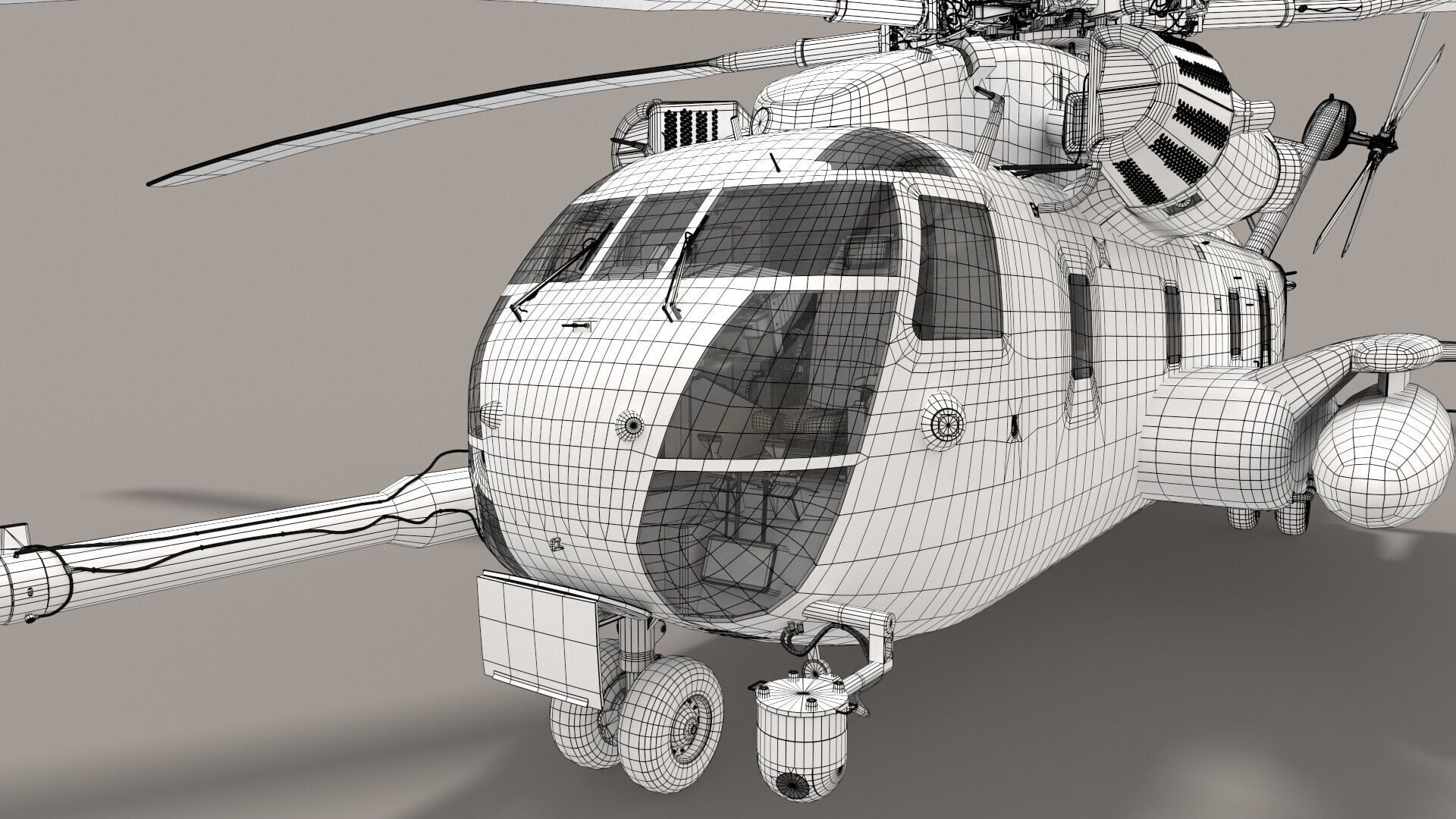 CH-53E Super Stallion Blank Basic Animation Low-poly 3D model_30