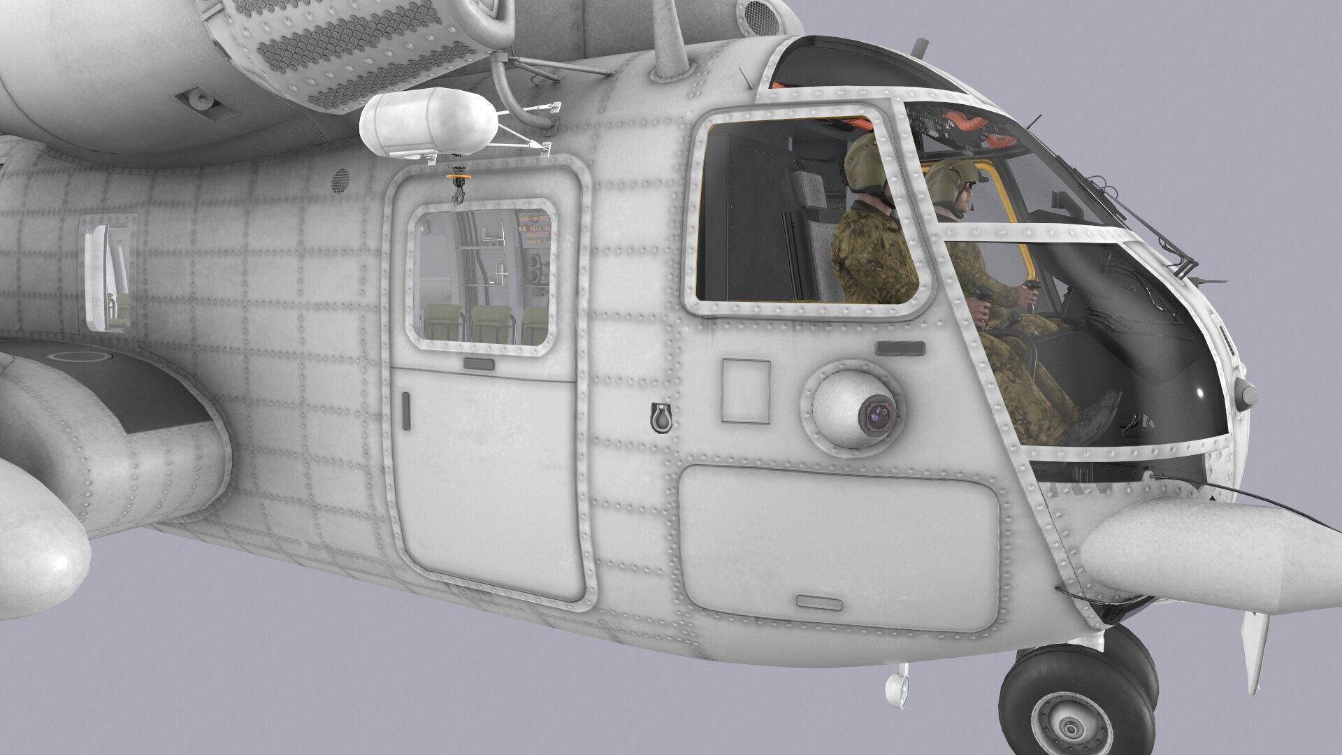 CH-53E Super Stallion Blank Basic Animation Low-poly 3D model_9