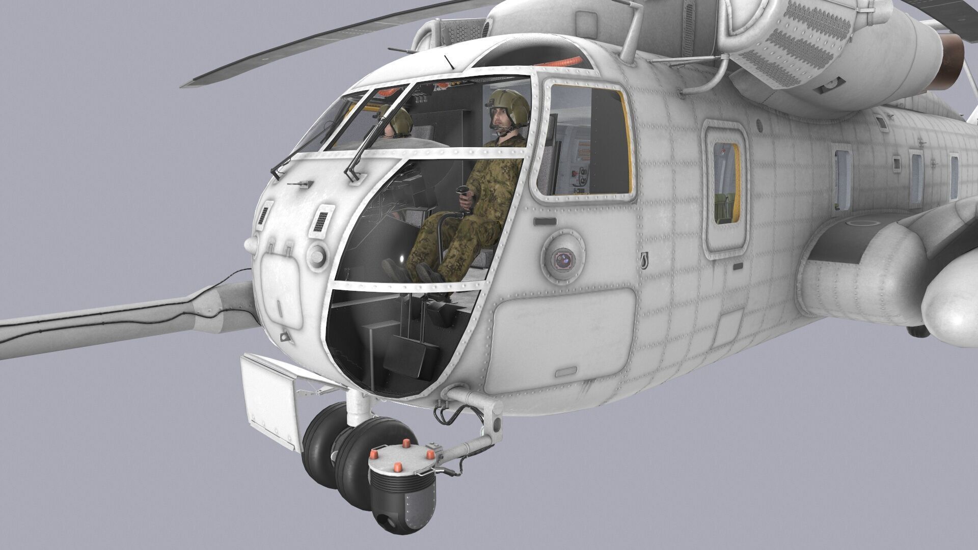 CH-53E Super Stallion Blank Basic Animation Low-poly 3D model_7