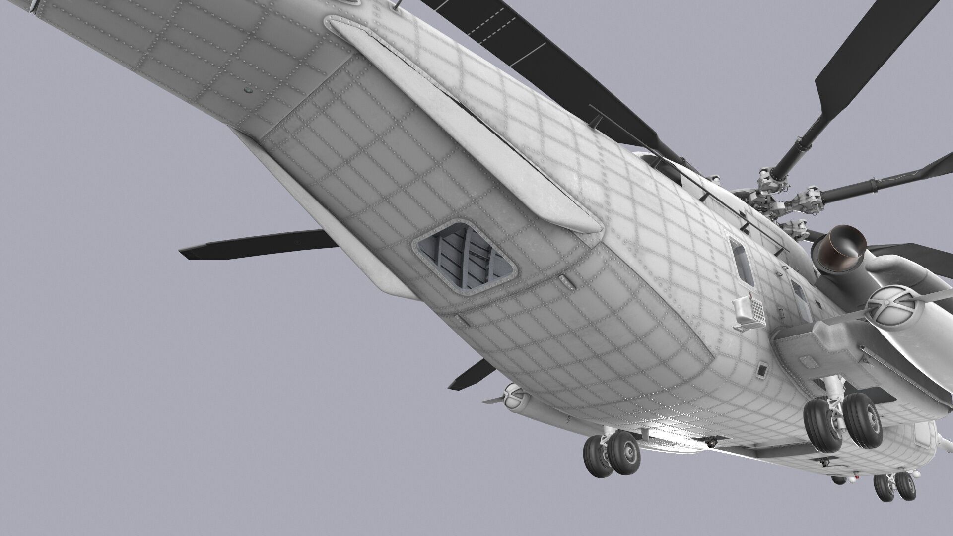 CH-53E Super Stallion Blank Basic Animation Low-poly 3D model_11