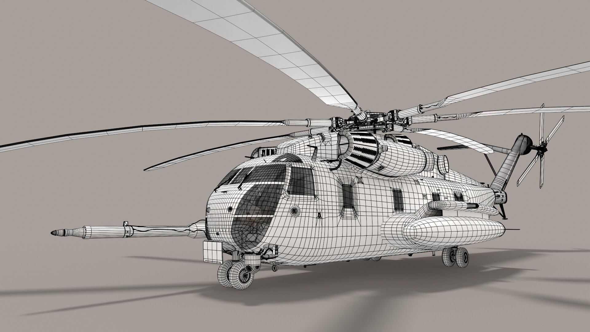 CH-53E Super Stallion Blank Basic Animation Low-poly 3D model_26