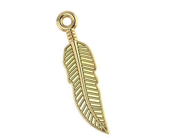 Feathers pendant necklace double face Free 3D print model