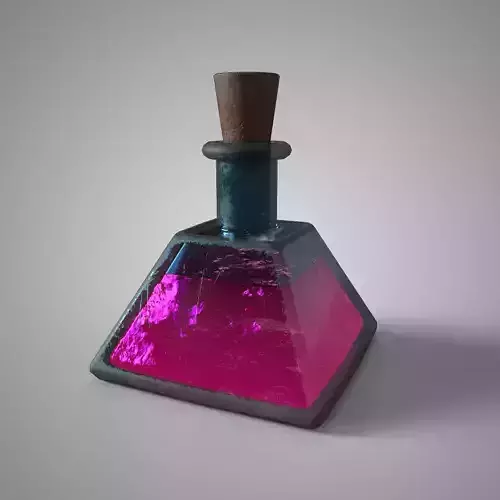 Fantasy Potion Bottle Mystic Pink Elixir Game Ready 3D Asset