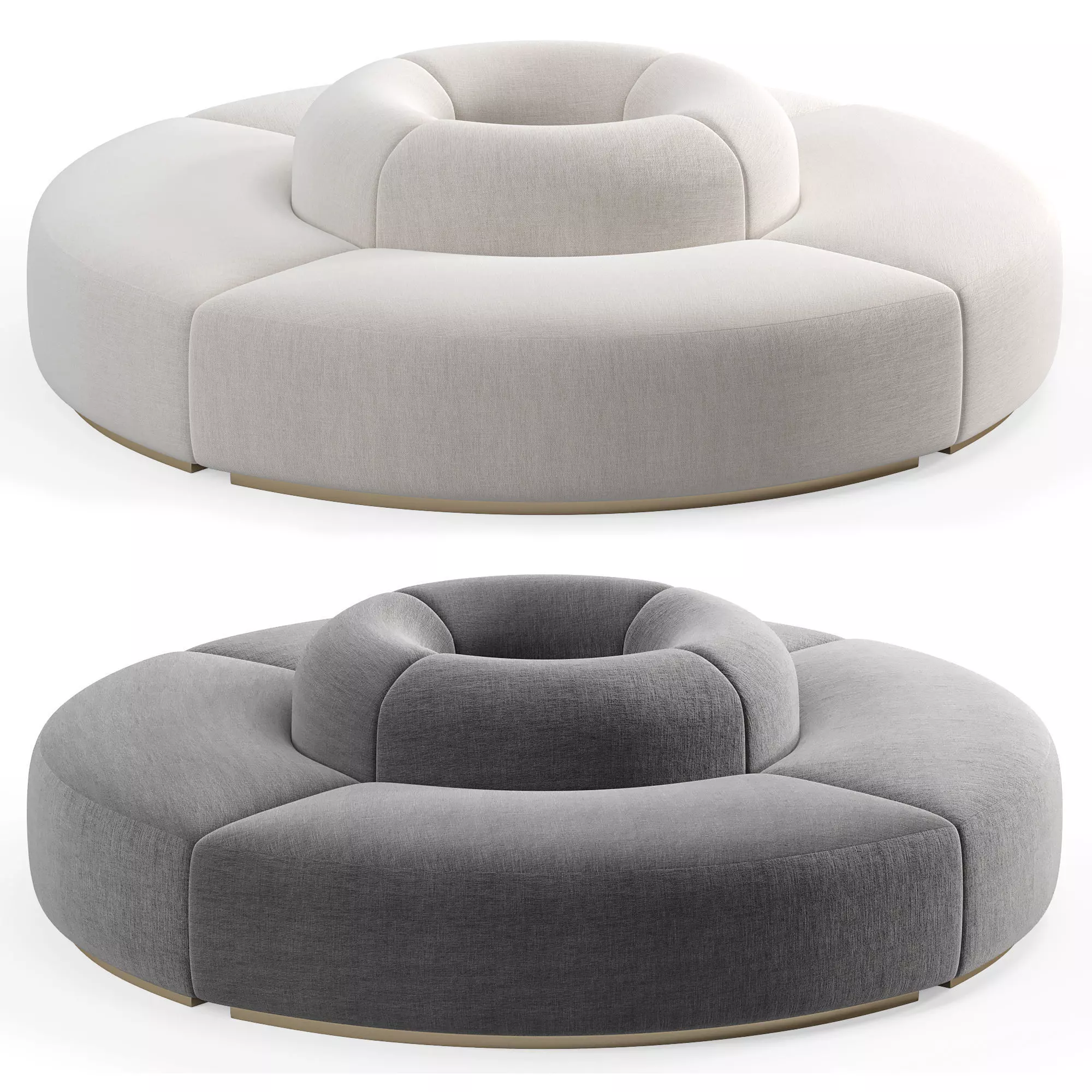 Colette Circle Sofa Caramel Low-poly 3D model