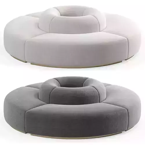 Colette Circle Sofa Caramel Low-poly 3D model