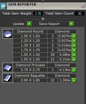 Cross round and princess baquette diamond 3D print model_8