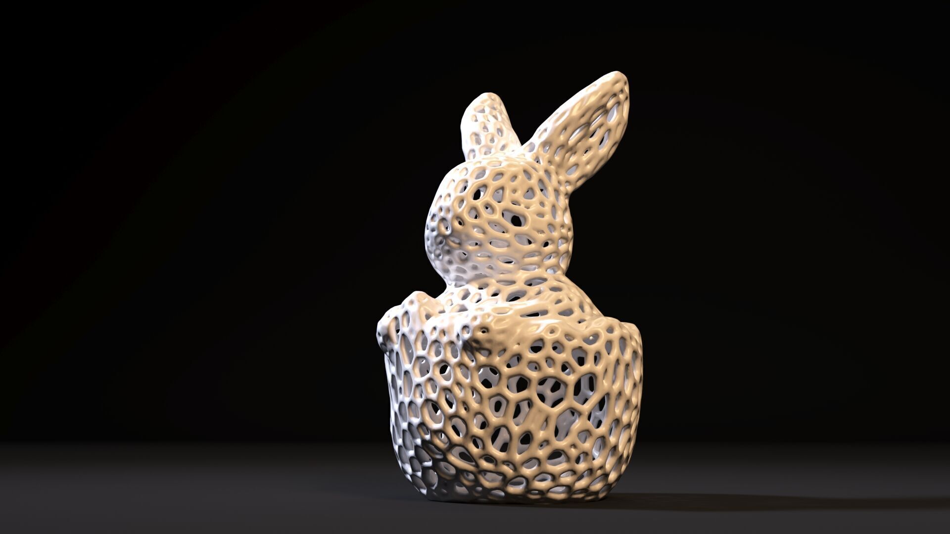 Rabbit voronoi 3D print model_9