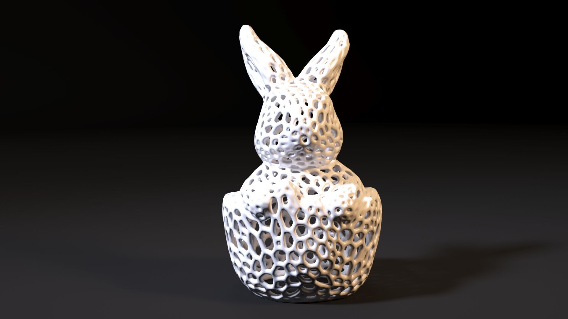 Rabbit voronoi 3D print model_7