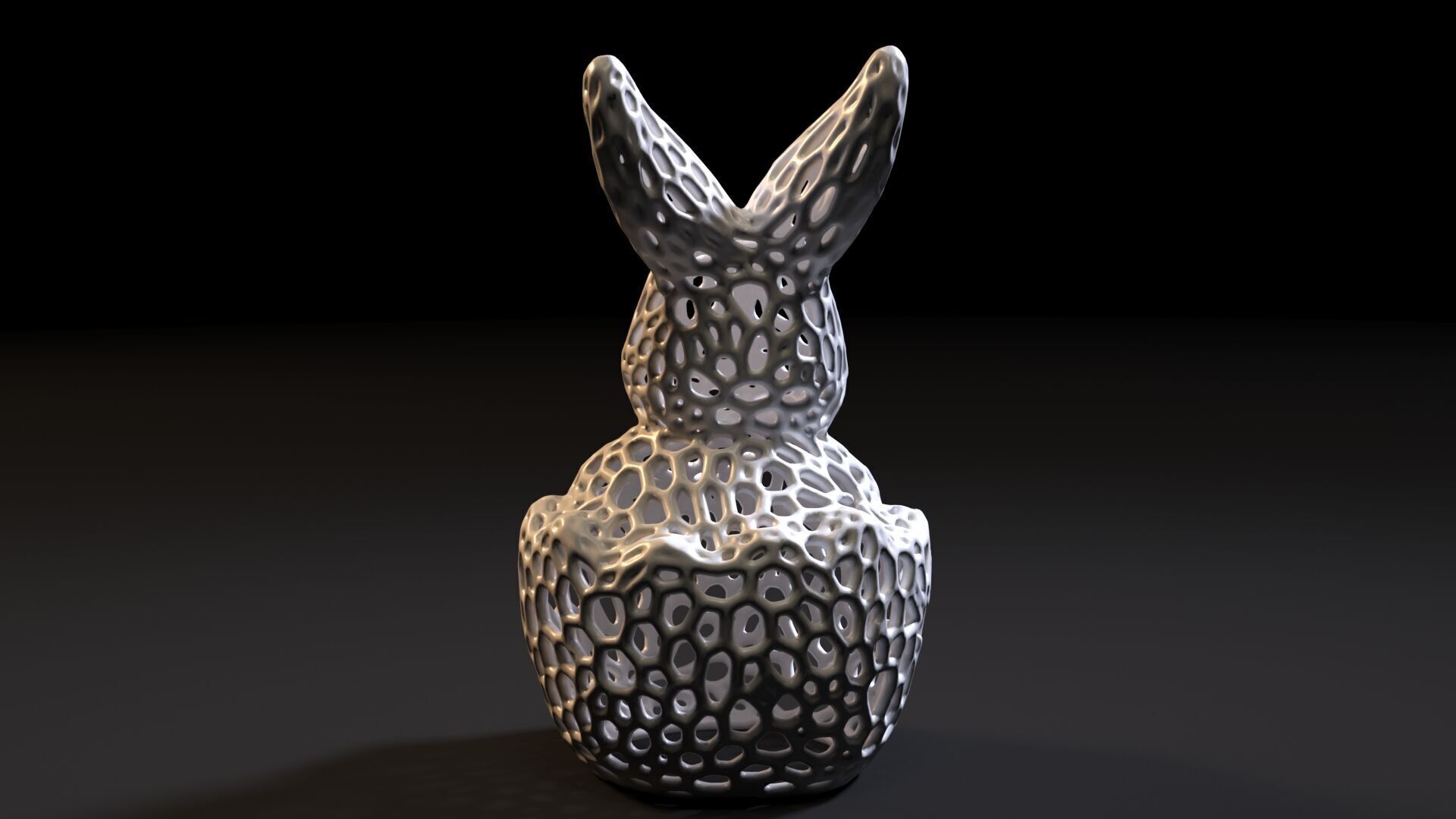 Rabbit voronoi 3D print model_3