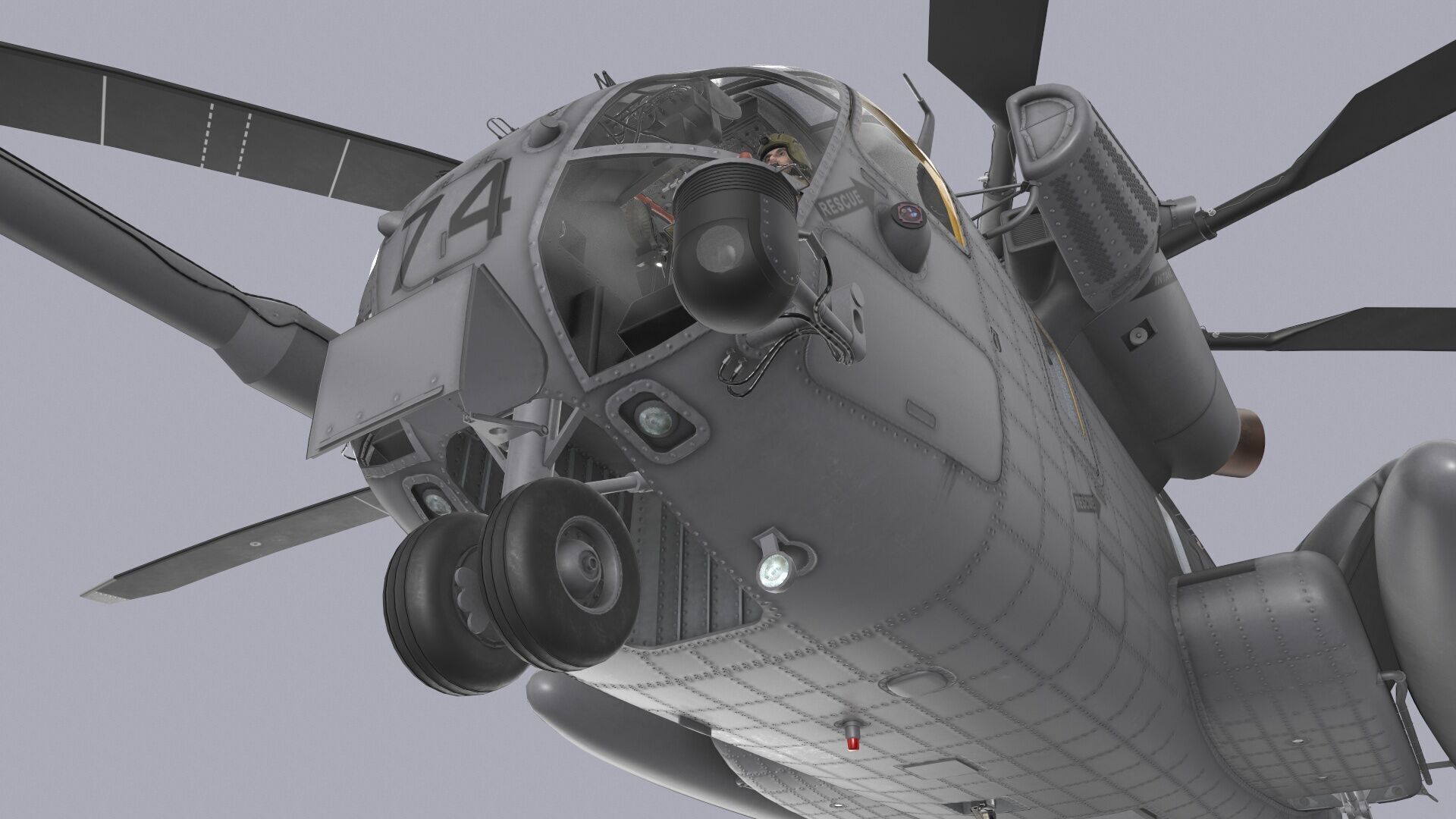 CH-53E Super Stallion US Marines Complex Animation Low-poly 3D model_16