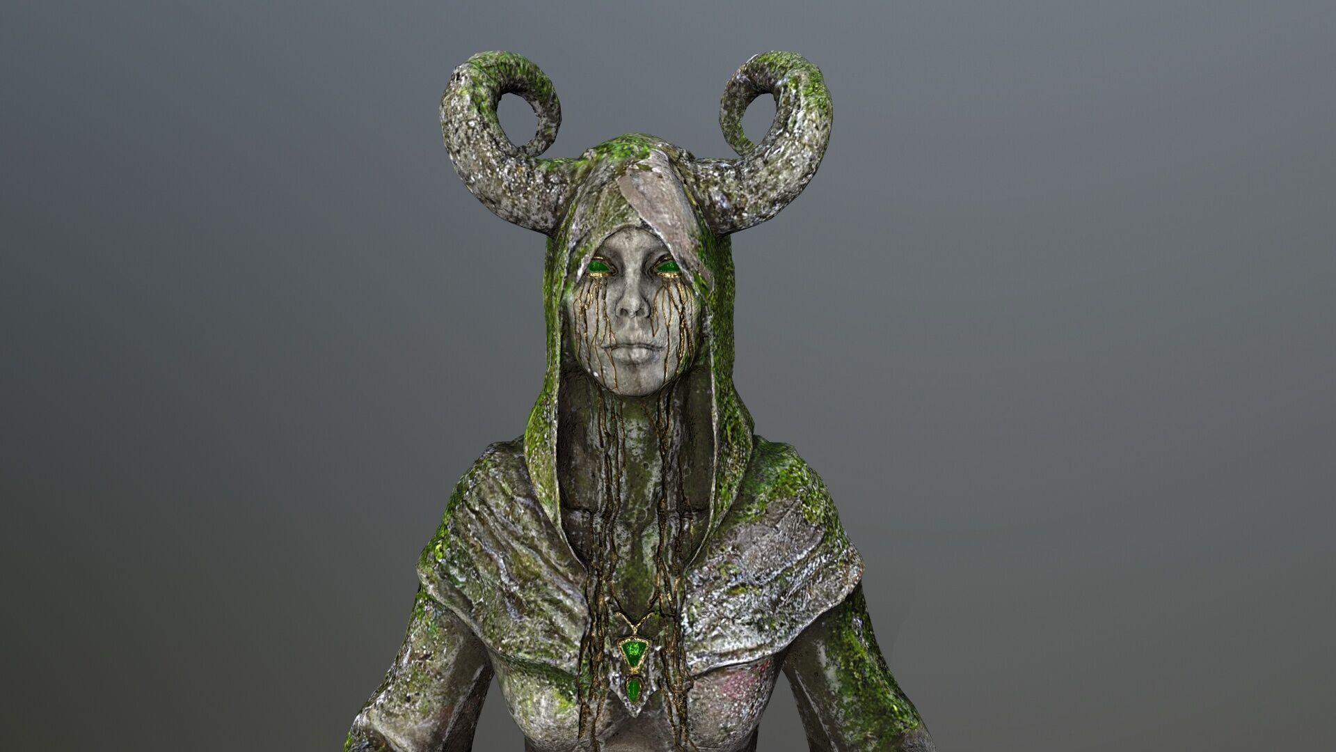 angel fountain Low-poly 3D model_7