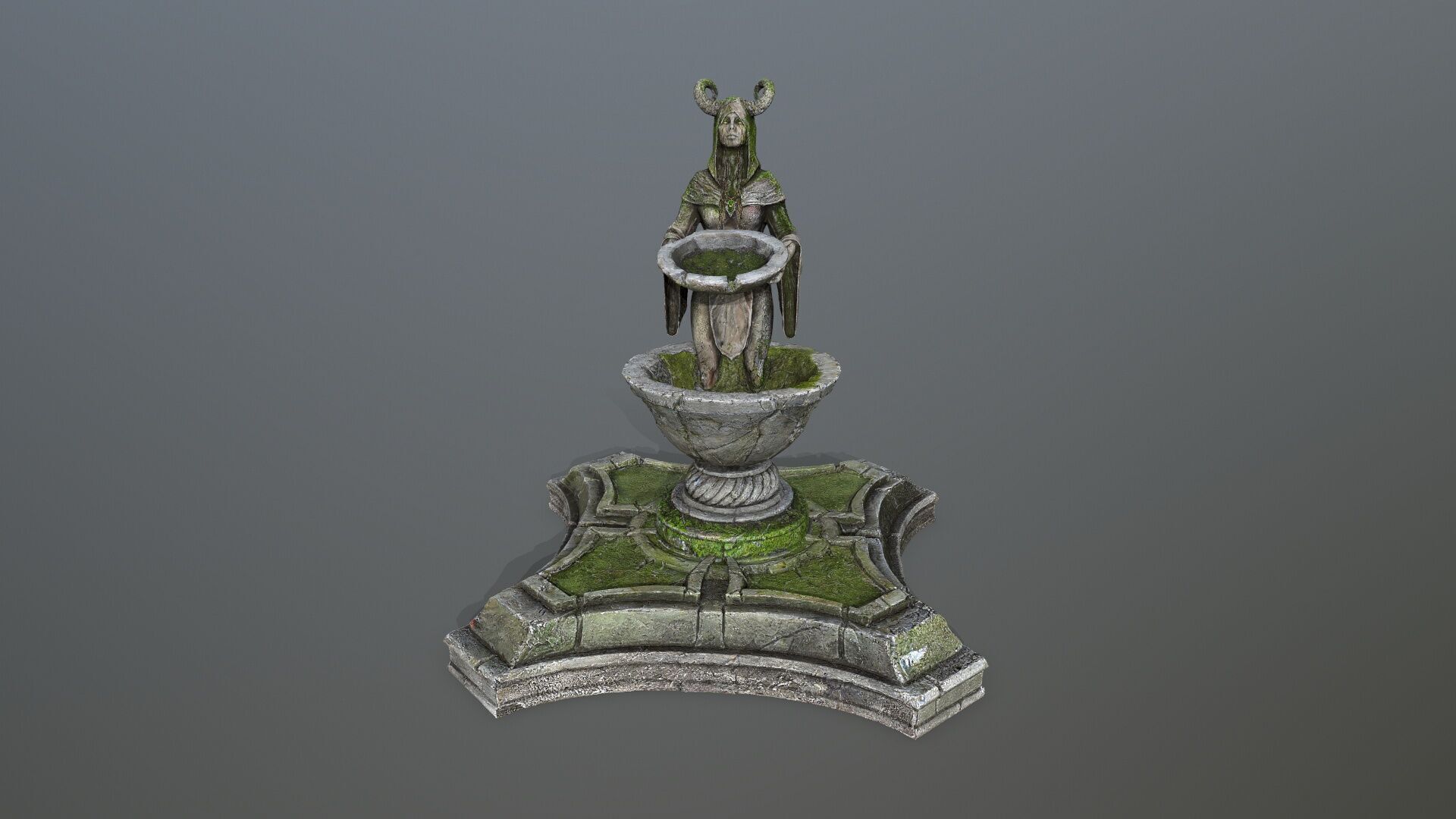 angel fountain Low-poly 3D model_17