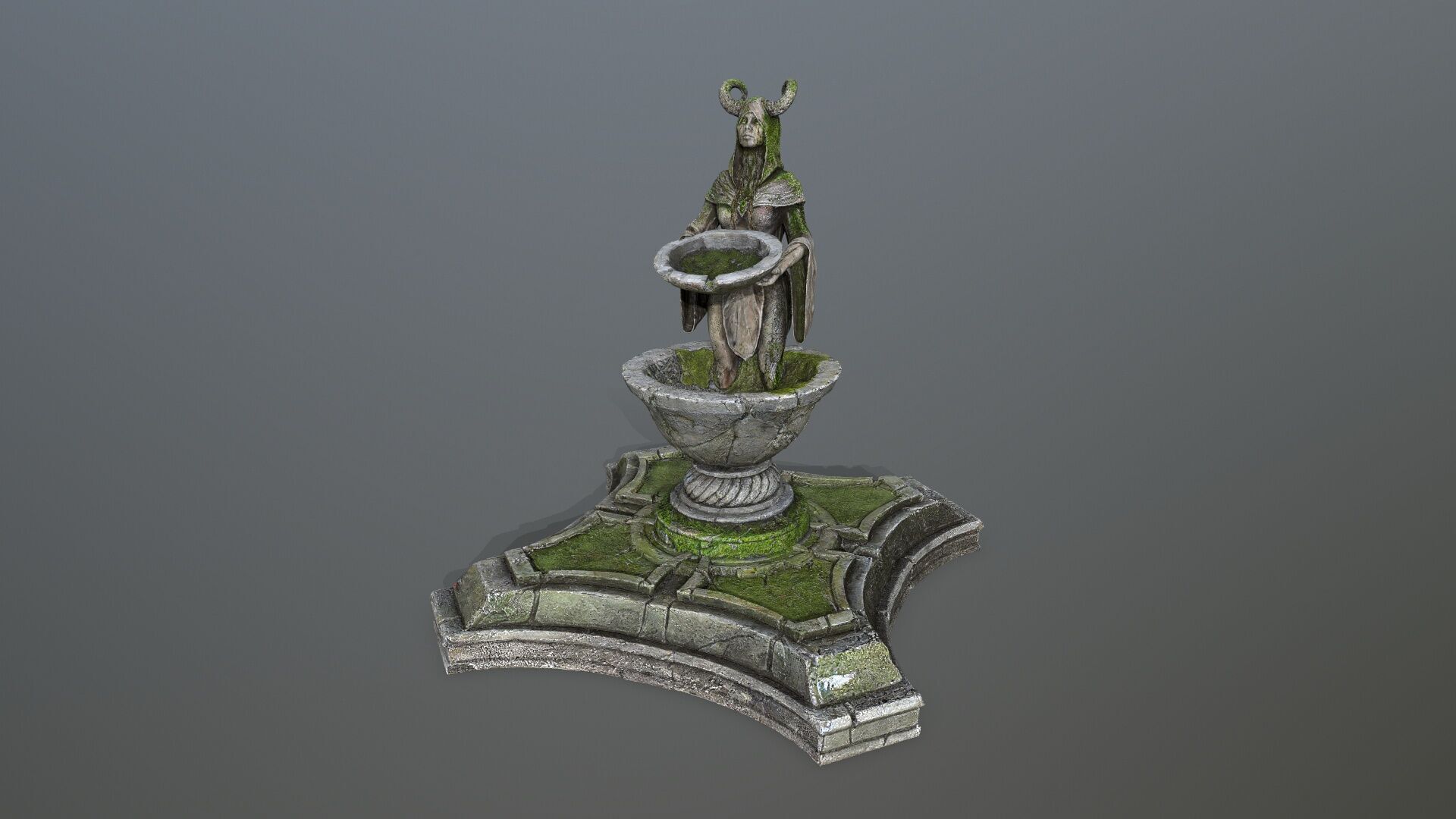 angel fountain Low-poly 3D model_10