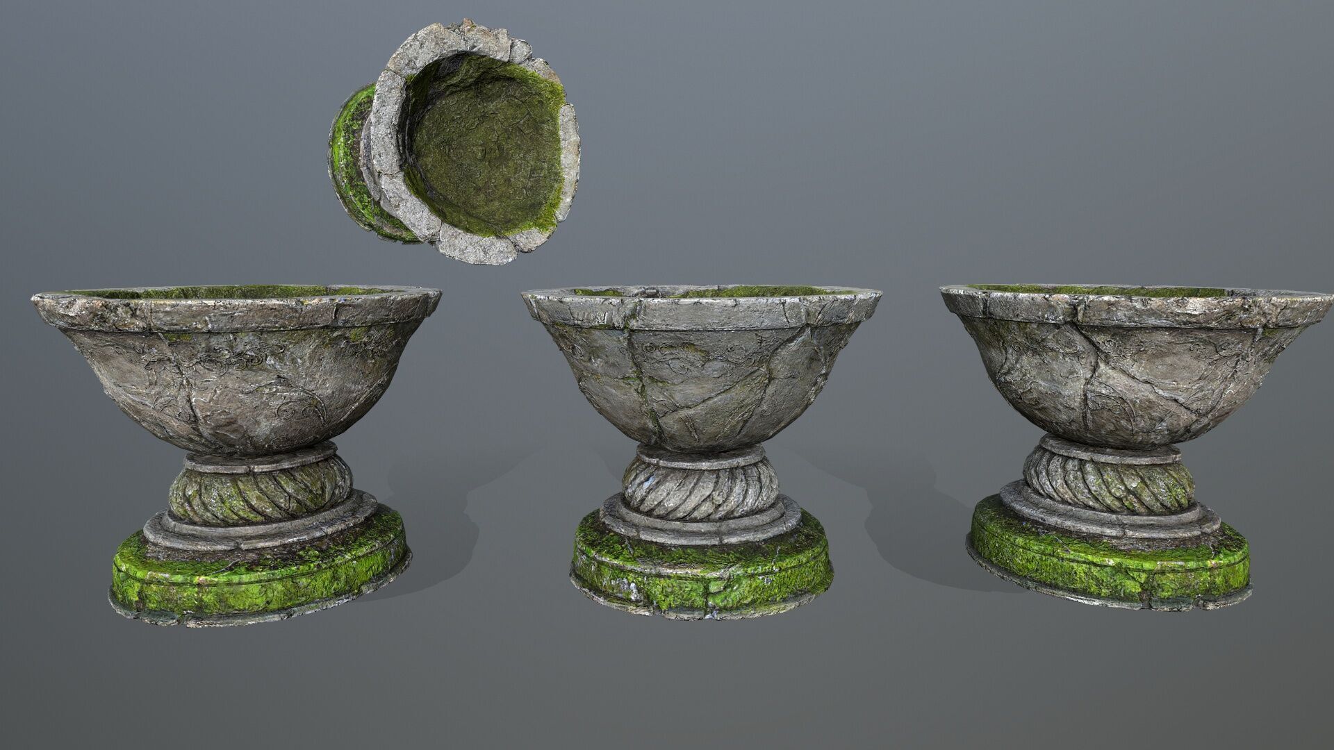 angel fountain Low-poly 3D model_3