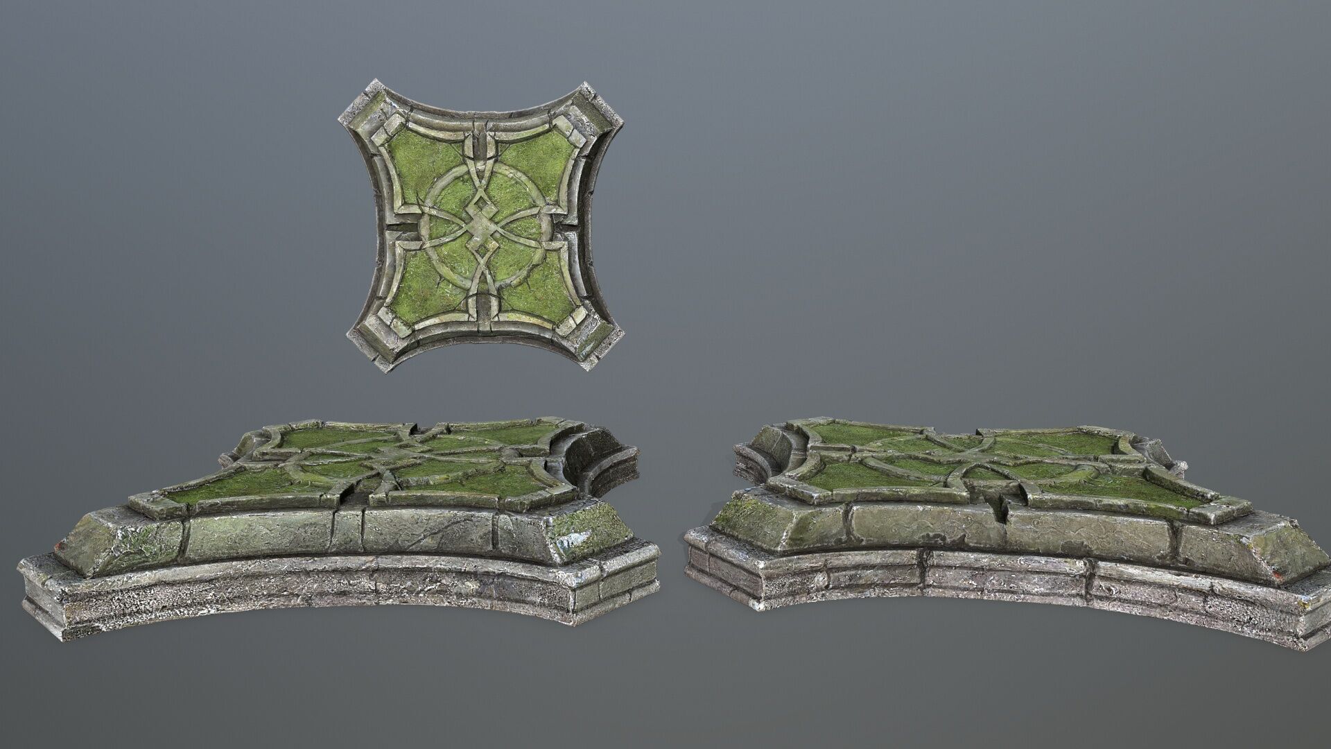 angel fountain Low-poly 3D model_4