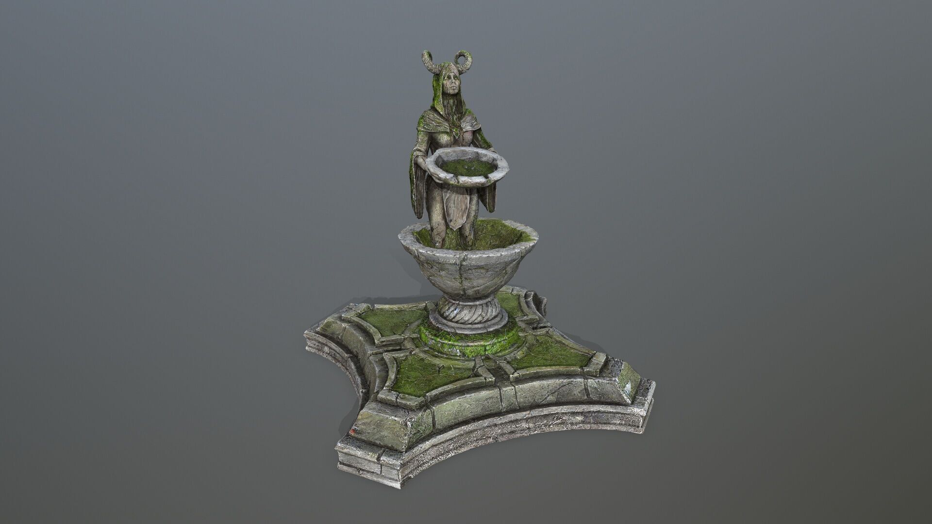 angel fountain Low-poly 3D model_16