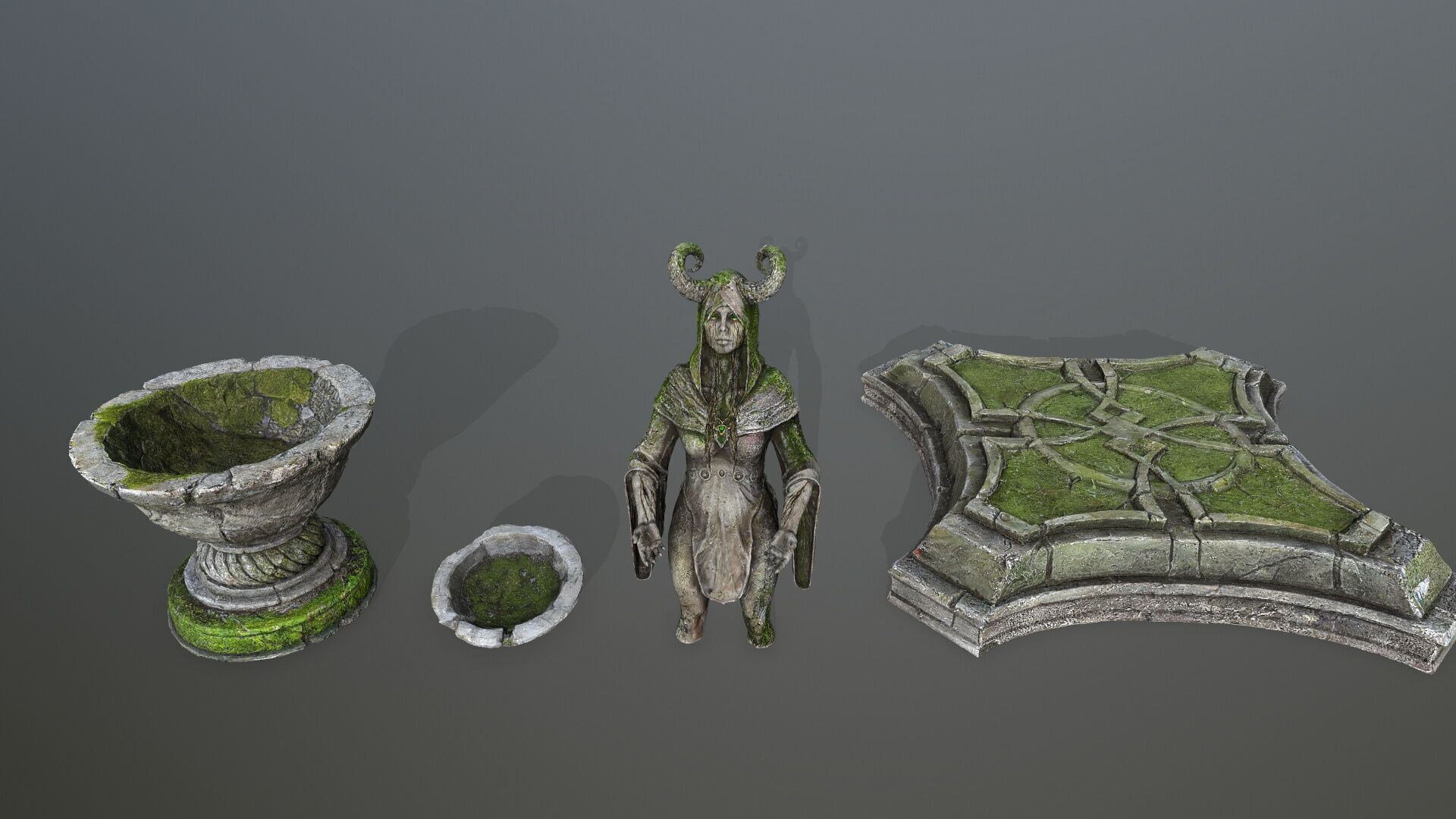 angel fountain Low-poly 3D model_1