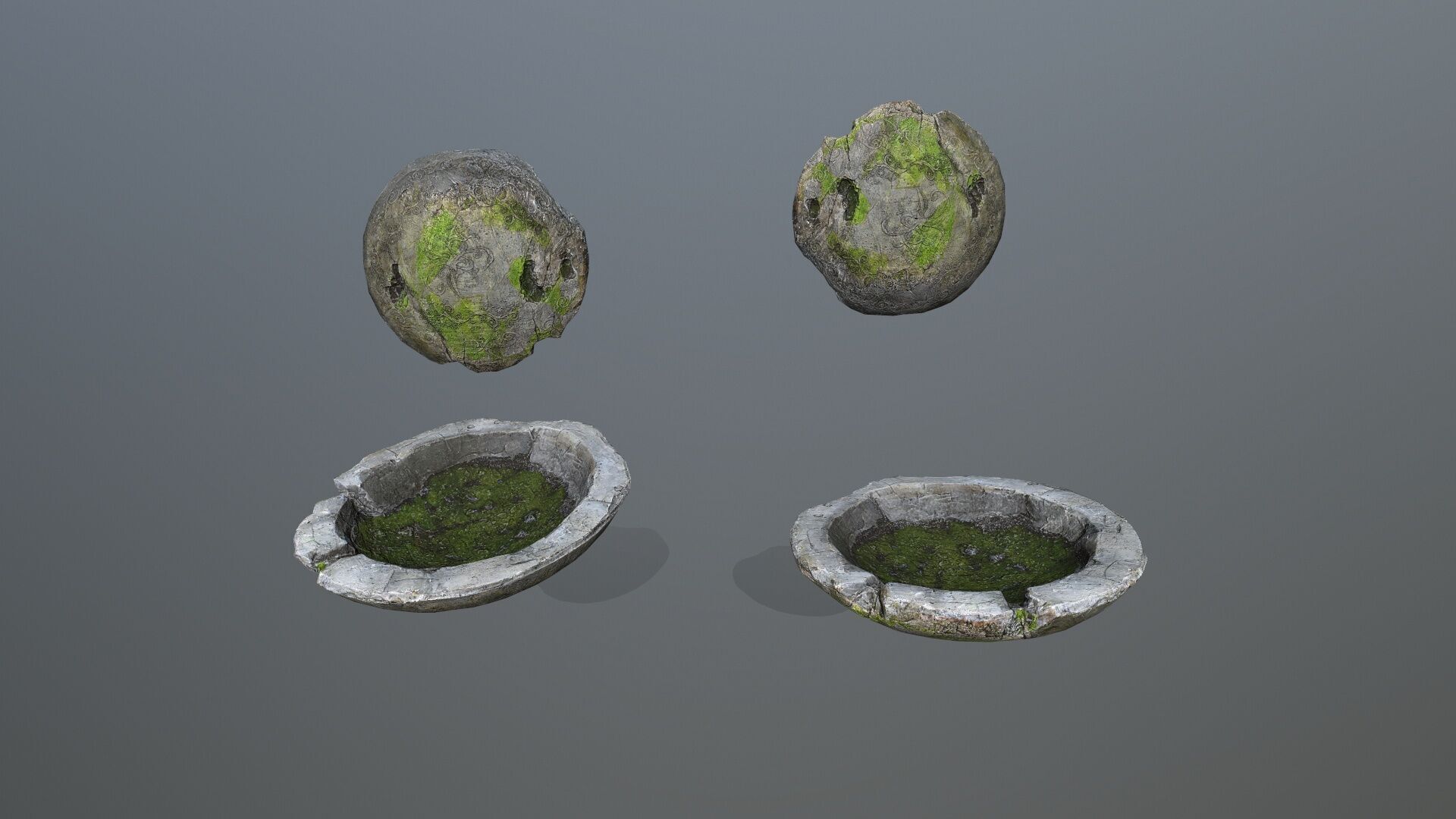 angel fountain Low-poly 3D model_5